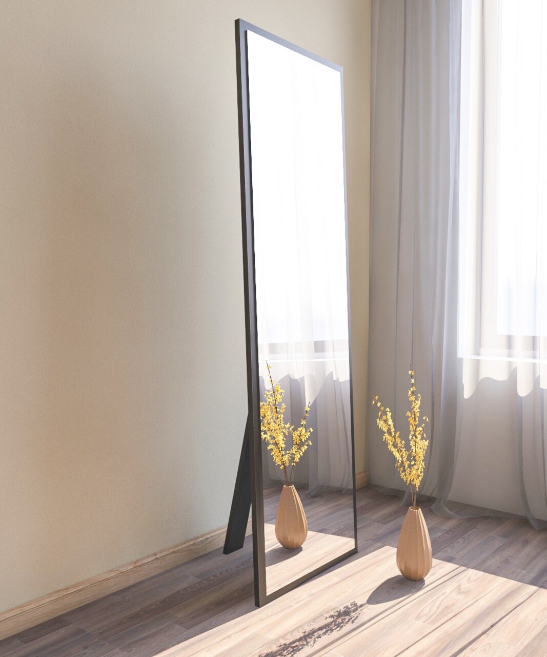 Oglinda decorativa, Hanah Home, Tessa, 50x160x2.2 cm, Negru - imagine 7